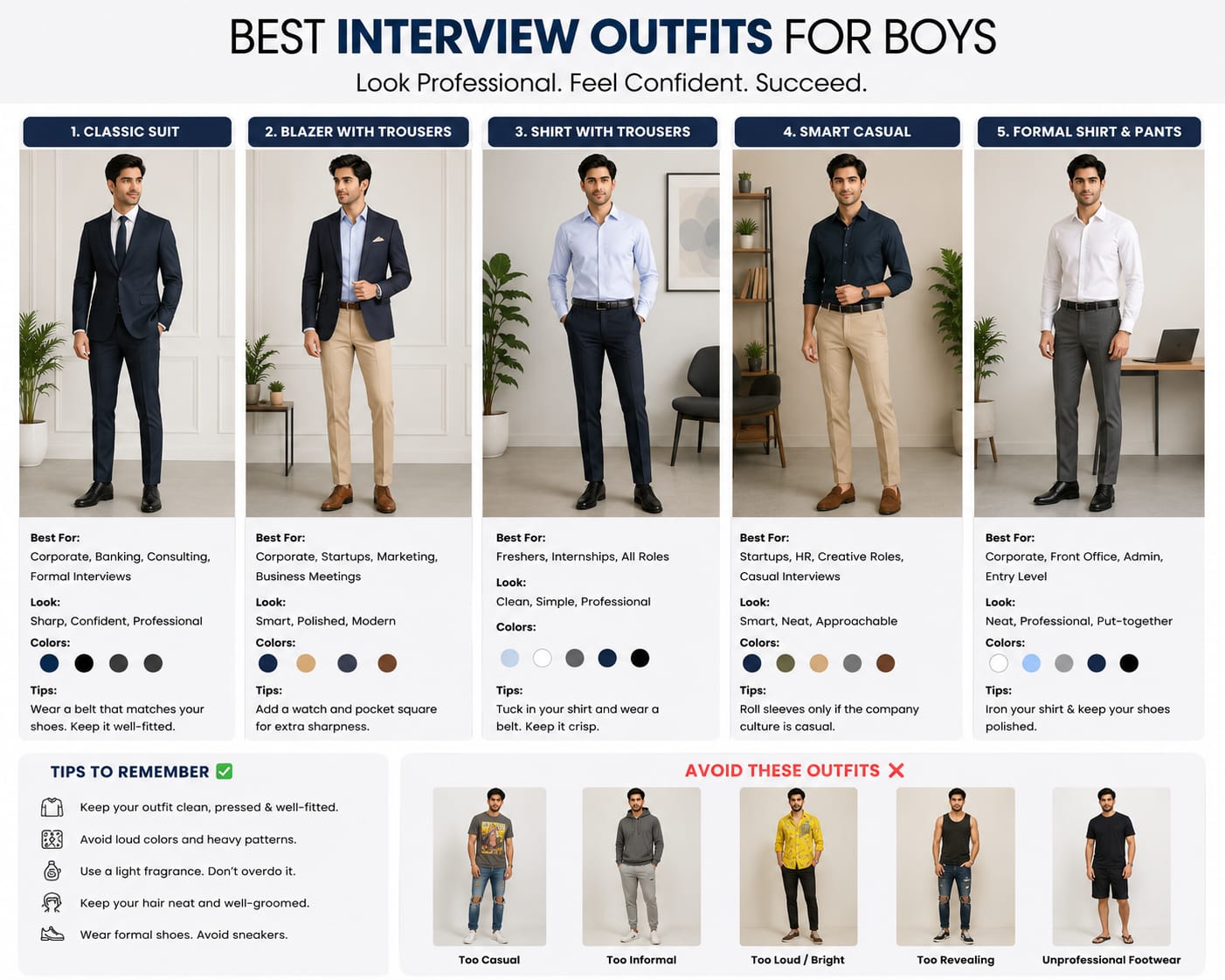 Interview dress code for men - professional formal attire guide India