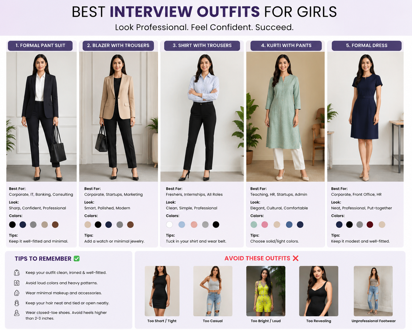 Interview dress code for women - professional formal attire guide India